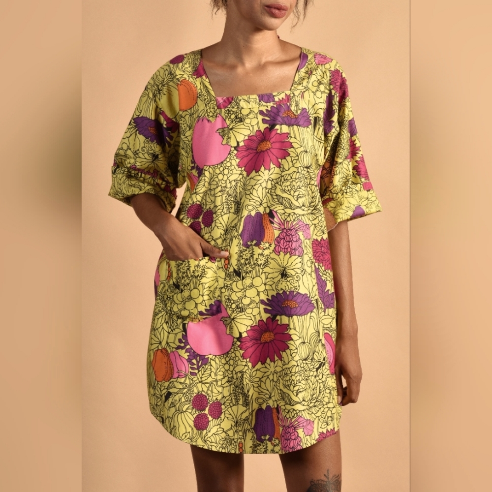 Design House 60s Floral Smock Tunic